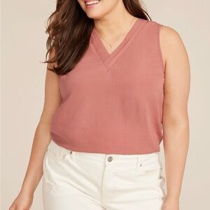 Maurices Dusty Rose Sleeveless V-Neck Tank Top 2X